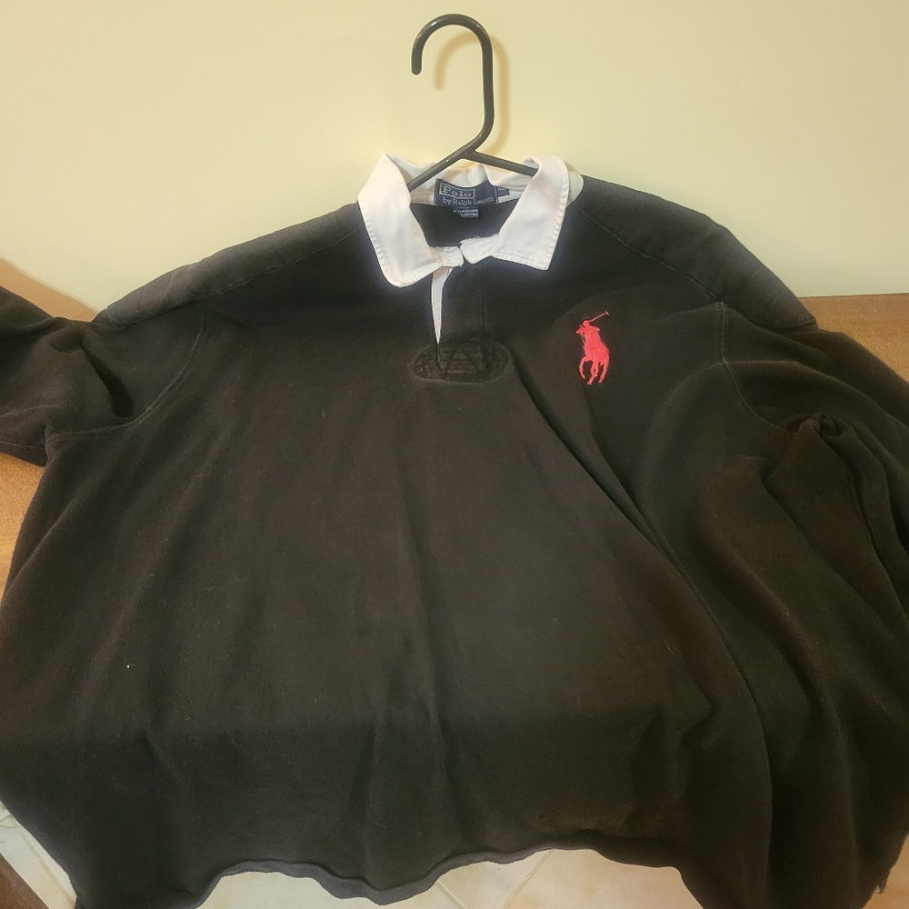 Men's polo long sleeve rugby shirt